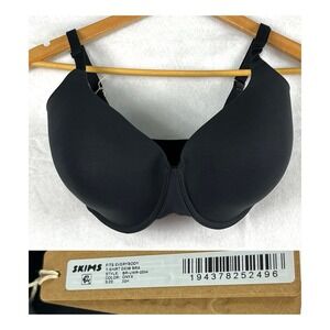 SKIMS Fits Everybody T-Shirt Demi Bra Onyx Black 32H New w/ Tags